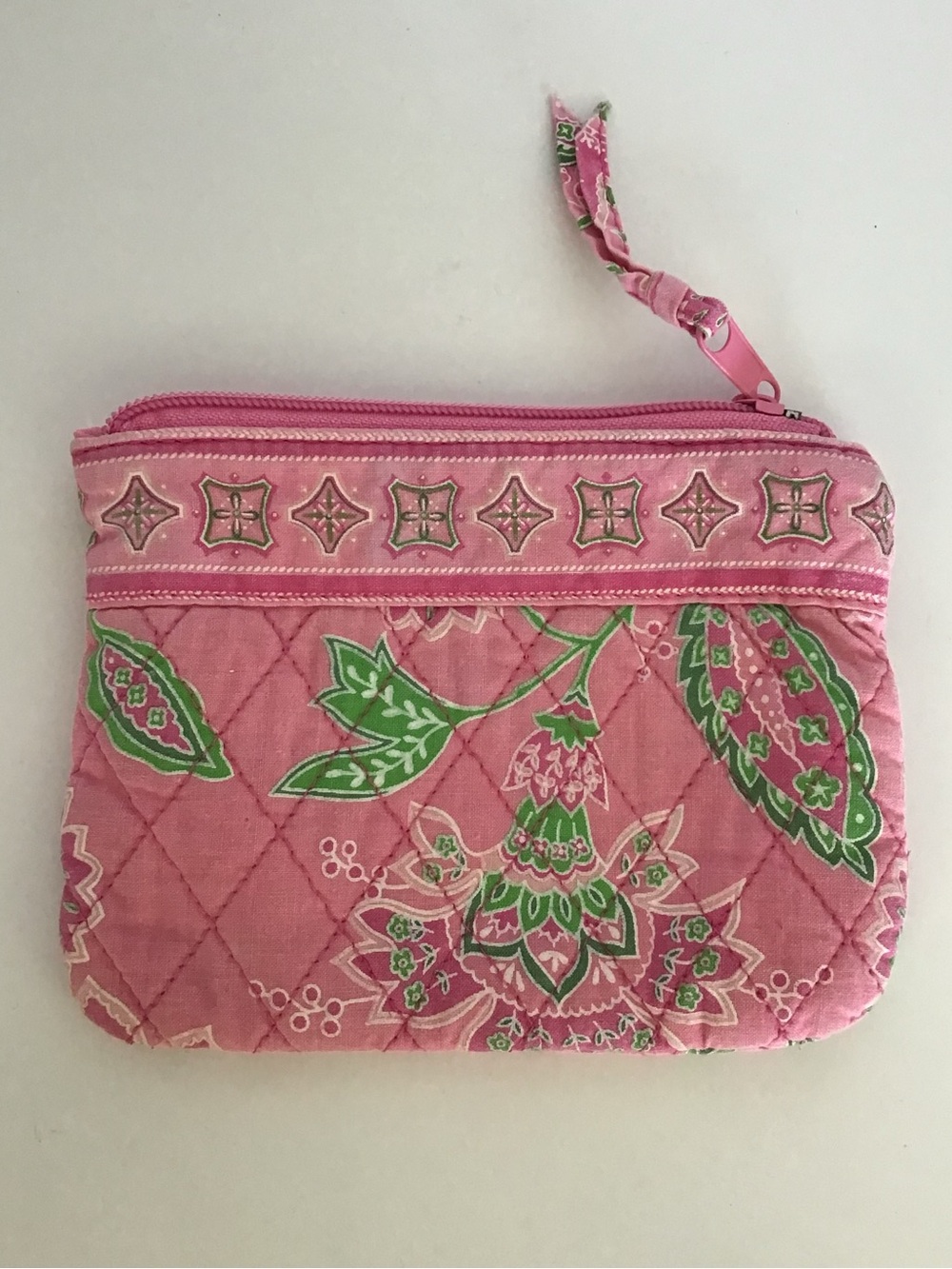 Tanya Lee Pink Quilted Floral Zip Pouch
